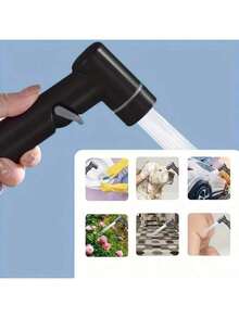 3pcs Handheld Toilet Bidet Sprayer - ABS Bathroom Cleaning Sprayer With 118" Flexible Hose, Retractable Range/Wallmount Bracket, Self-Cleaning Toilet/No Battery Needed Shower/Pet Toilet Sprayer | Classic Toilet Style | Durable Construction, Bathroom Sprayer Bathroom Accessories Bathroom Tools