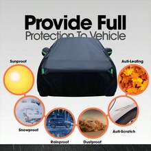 Car Sunscreen, Thermal Insulation, Dustproof Scratch Protection Cover, 190T Oxford Cloth Car Cover, Rain Proof, Snow Proof, Frost Proof, Sunscreen Outdoor Car Cover, All Weather Car Cover - Waterproof, UV Proof, Durable Polyurethane Coated Fabric Car Cover, SUV Off Road Pickup Four Season Universal Protective Cover - A - View 4