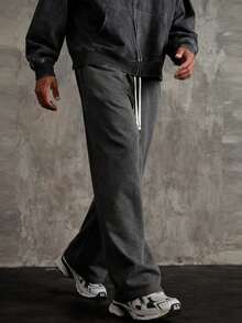 Quần thể thao nam dáng rộng, quần ống rộng, quần jogger, quần thể thao đường phố đa năng, phù hợp cho thời trang đường phố, sinh hoạt hàng ngày, đi chơi cuối tuần, lễ hội âm nhạc, tụ họp xã hội, v.v. Chiếc quần này là một món đồ đa năng không thể thiếu trong tủ quần áo của nam giới, cũng là một món quà tuyệt vời dành cho bạn trai hoặc chồng. Quần thể thao cỡ lớn, quần thể thao nam dáng rộng, quần thể thao màu xám chuyên nghiệp dành cho câu lạc bộ. - Màu xám đen - Xem 3