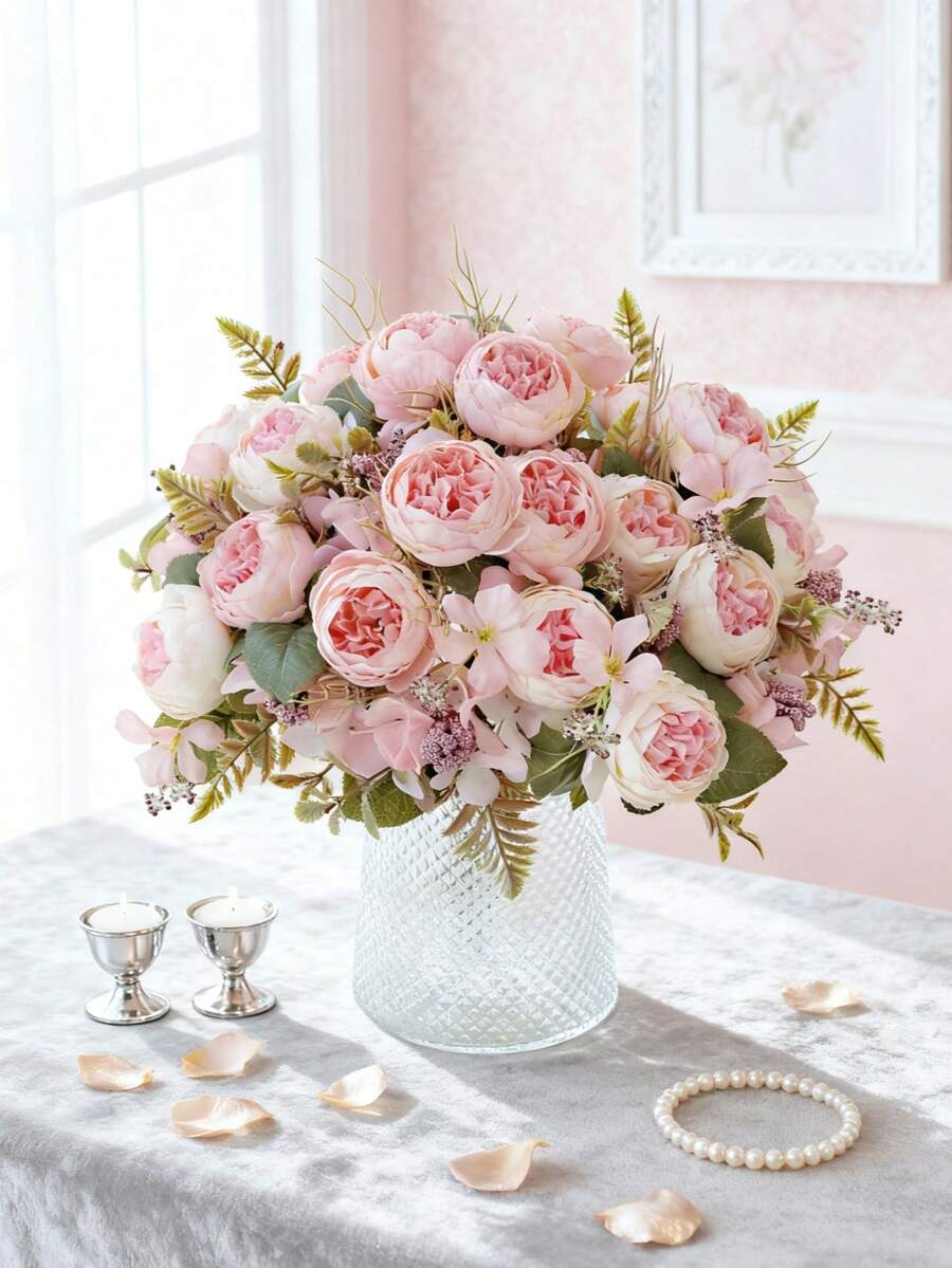 1/80 Peças Flores de Peônia de Seda Artificial, Plantas Falsas, Decoração para Casa, Restaurante, Sala de Estar, Jardim Externo, Presente do Dia das Mães, Presente de Aniversário, Presente de Formatura, Temporada de Casamento, Arranjo Floral, Adereços de Fotografia, Vaso, Parede de Flores, Guirlanda, Buquê de Noiva, Decoração de Casamento, Materiais DIY para Guirlanda, Decoração de Festa de Aniversário, Acessórios de Decoração Doméstica, Dia dos Namorados