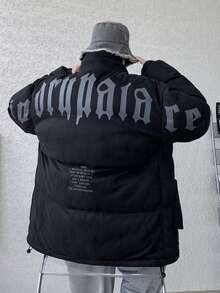 Casaco Acolchoado de Gola Alta para Homens no Inverno, Tecido de Camurça e Pelúcia - Desafia o , Textura Macia e Confortável, Design de Gola Alta, Quente para Atividades ao Ar Livre e Uso Casual Diário