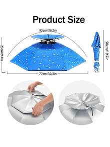1pc Foldable Oversized Hands-Free Sun Umbrella Hat, Durable Double-Layer All-Weather Protection, Suitable For Fishing, Hiking, Camping, Outdoor Activities, Gardening, Portable Multifunctional, For Summer Use - Multicolor - View 5