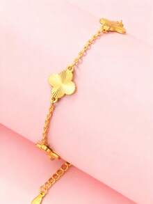 1pc 4-Leaf Grass Bracelet Flower Exquisite Charm Light Luxury Hand Accessories