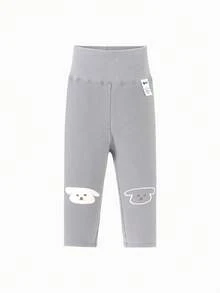 mini bala Girls High Waist Fleece Leggings Winter 2025, Soft Skin-Friendly Thermal Pants - Medium Gray - View 4