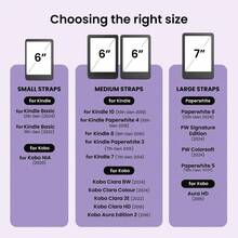 安全手带多功能轻便指握式电子阅读器支架，适用于6-7英寸Kindle Paperwhite/Kobo/Voyaga/Pocketbook/Tolino电子书，高弹性