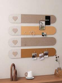 4/1 Set Soft Cork Board With Felt Backing, Comes With Approx. 35 Colorful Push Pins, Bedroom/Living Room/Dorm Decor Memo Board, Photo Display Wall, No Drilling Required Self-Adhesive Easy Installation, Suitable For Home, School, Office Decoration, Christmas, Halloween, Valentine's Day, New Year, Birthday, Anniversary Romantic Decor - Nhiều màu - Xem 8