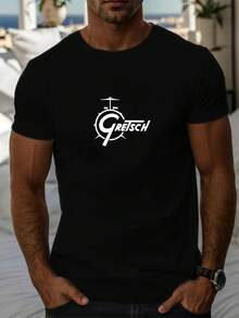 Men'S GRETSCH Patterned Summer Casual Short-Sleeve T-Shirt - màu đen - Xem 1