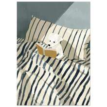 1pc Cute Dog Reading Unframed Canvas Poster, Cozy Dog In Bed Illustration With Striped Blanket, Whimsical Wall Decor For Room Decor, Home Decor, Bedroom Decor, Living Room Decor, Wall Decor, Playful Book Lover Art Print For Room Decoration Aesthetic - Multicolor - View 13