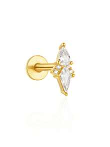 1Pc Chain Pendant 925 Sterling Silver Earring For Women Piercing Stud Earring Minimalist Suitable For Wedding Bridal Jewelry Fine Jewelry - Gold - View 19