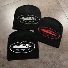 The New Cruise Knitted Hat Is Suitable For Keeping Warm In Autumn And Winter For Men And Women, Hip-Hop Rap Skateboard Cold Hat, Jacquard Pullover Hat. It Is Versatile For Couples, Knitted Cold Hat, Hooded Hat, Men's Outdoor Ear Protection, Super Warm, Lightweight And Breathable, Comfortable All Year Round, Suitable For Skiing, Hiking, Outdoor Activities, Hiking Accessories, Fashionable Hat Design, Durable Knitted Sweater Hat - Đen-Xám - Xem 2