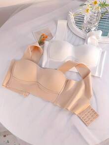 4 piezas/Paquete Sujetadores inalámbricos suaves y sin costuras para mujeres, sujetadores inalámbricos cómodos para dormir, ajuste talla AB, color aleatorio - Multicolor - Ver 9