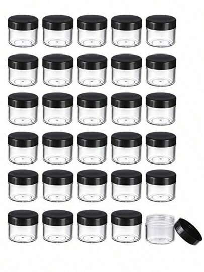 40 Pieces Round Pot Jars Plastic Cosmetic Containers Set With Lid For Liquid Creams Sample,Gemstone Diamond Jewelry Storage, 5-20g, 10/40pcs
