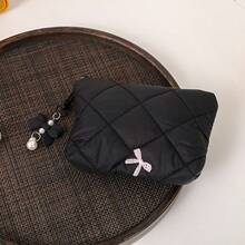 2pcs/Set [Makeup Bag + Bow Decor] Size: 5.5in*3.94in Small Lipstick Makeup Bag/Coin Purse, Cable & Earphone Storage Pouch - Pink - View 10