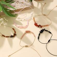 12pcs Bohemian Natural Stone Bracelet Set, Suitable For Men And Women - Amethyst, Labradorite, Turquoise And Rose Quartz Beads - Perfect Gift