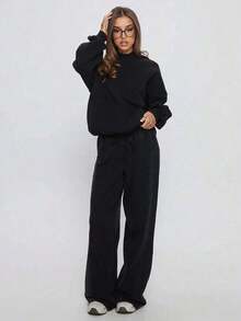 LOVE JOYY High Street Fashion Women Loose Long Sleeve Pullover Hoodie With Angel Wings Rhinestone Decor, Pocket, Blingbling Streetwear, Autumn/WinterY2Y-W- Gras - 黑色 7 - 查看 3