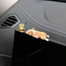 1pc Cute Sleeping Corgi Ornament – Car Dashboard Decor & Desktop Organizer, No Power Needed, Adhesive Pad, Excellent Gift For Dog Lovers (Christmas/Valentine's Day/Birthday) – Home/Office/Car