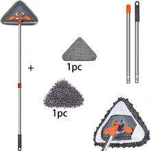 1pc 360° Rotating Triangle Mop Set, Multi-Functional Adjustable Telescopic Handle, Easy Cleaning For Floors, Walls, Tiles And Cars Wet & Dry Use, New Year Dust Removal - Multicolor - View 15