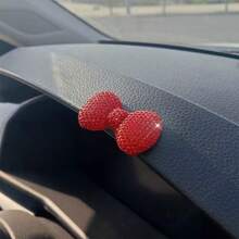 1件装汽车中控台装饰后视镜3D蝴蝶结，可爱汽车配件，奢华DIY，多用途挂饰，可作手机/包包/钥匙扣装饰，DIY汽车内饰装饰：水钻蝴蝶结豹纹化妆镜装饰，汽车贴纸，猫咪图案，圣诞礼物，女士汽车内饰配件，粉色汽车配件，送给年轻人的礼物，情人节礼物，送给伴侣的礼物，送给男士的礼物，送给女士的礼物，婚礼配件 - A - 查看 2