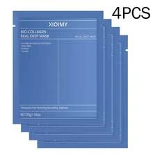 Xioimy 4 片装胶原蛋白深层保湿面膜，高度滋养，含有胶原蛋白，适合所有肤质保湿紧致面膜，胶原蛋白面膜 - 白色 - 查看 12