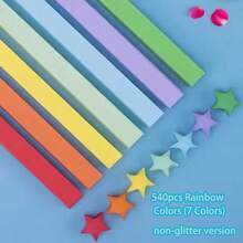 90/360/520/540Pcs Glitter Origami Star Paper Strips, Lucky Star Decoration Paper Strips For DIY Hand Art Crafts Origami, Great For Classroom Craft Projects And Party Gift Giving - Multicolor - View 11