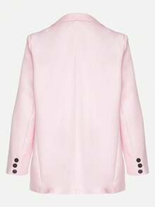 经典单排扣夹克，带仿口袋 - 粉色 - 查看 7