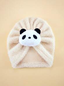 2件套婴儿冬季卡通发带帽+袜子套装，0-6个月，柔软绒面帽袜组合，保暖婴儿头饰套装 - 彩色 - 查看 21