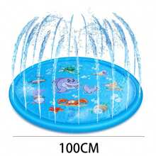 Colchoneta de agua para juegos al aire libre, esterilla de rociadores para wading pool y juguete inflable en forma de colchoneta de agua con rociador de chorros, para adultos y niños, ideal para juegos de agua familiares en verano, 100CM 170CM - Multicolor - Ver 6