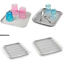 madesmart Elevated Sink Mat - SINKWARE Collection Ventilation Holes For Airflow, Soft Material, Non-Slip Material & -, Large, Grey(Alfombrilla elevada para fregadero) - Multicolor - Ver 1