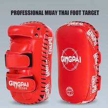 GINGPAI Professional Muay Thai Kick Pad, Thick Punching Bag, MMA Boxing Curved Hand Target Training Equipment, Leg Pad For Kickboxing Taekwondo - Multicolor - View 10