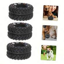 Pet Chew Leakage Food Toy, Pet Toy, Rubber Dog Toy Tire Shaped, Squeaky Stress Relief Teeth Grinding Toy - Black - View 4