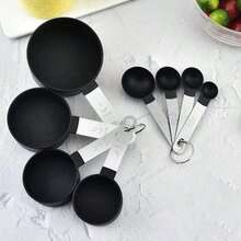 4/8pcs/Set Stainless Steel Handled Multi-Functional Plastic Measuring Spoons, Measuring Cups, Scaled Measuring Spoons Set, Cooking And Baking Tool, Essential Kitchen Gadgets For Home And School - Multicolor - View 2