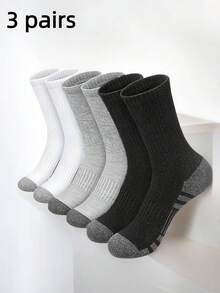 3 أزواج من الجوارب الرياضية الدافئة، جوارب متوسطة الطول، مقواة في أصابع القدم والكعب، جوارب شتوية ثقيلة الوزن للرجال والنساء، مناسبة للطقس البارد، دافئة للغاية، راحة طوال اليوم، كاجوال، أنشطة خارجية، عزل سميك - متعدد الألوان - مشاهدة 2