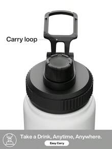 Powcan 26oz insulated stainless steel sports water bottle with spout and handle lid, wide-mouth bottle, double-wall stainless steel, leak-proof design, suitable for sports, outdoors, travel, school, and office - 白色 - 查看 5