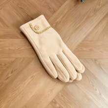 秋冬女溫柔風復古優雅麂皮手套 花邊花朵裝飾保暖觸控螢幕加絨防寒保暖手套 優雅女手套 秋冬保暖防風可觸控復古蕾絲裝飾分指手套 日常百搭柔膚麂皮加絨保暖手套 優雅女款手套 秋冬保暖防風可觸控復古花邊裝飾分指手套 日常百搭柔膚麂皮加絨保暖手套觸屏防寒麂皮手套 花朵紐扣裝飾手細觸地觸感 - 酒紅色 - 查看 6