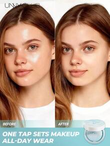UNNY CLUB Bedak Tabur Pengatur Riasan, Pengontrol Minyak Tahan Lama, Tekstur Bedak Halus, Ringan Tidak Menggumpal, Tahan Air & Keringat, Semua Jenis Kulit, 1 Buah, Merek Kosmetik Kecantikan Makeup - Langit biru - View 4