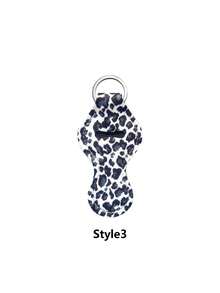 Lipstick Keychain Holder, Multi-Functional Lipstick Keychain Case, Clip-On Lipstick Holder, Women's Bag Accessory, Practical Gift, Leopard Print Lipstick Keychain Holder, Clip-On Lipstick Case, Stretch Lipstick Keychain Holder (Can Be Paired With Black Snap) - Multicolor - View 11