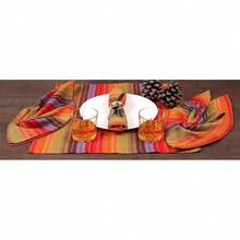 Ramanta Home 12-Pack Salsa Stripe 1OO% Best Cotton Dinner Napkin Oversized 20x20 With Mitered Corners & Generous Hem - Red Multi,20inchx20inch(Setof12),RedMulti - 紅多色 - 查看 8