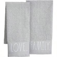 - Toallas de mano decorativas bordadas para cocina y bao, algodn, color gris, para familia/amor, 16x 26 pulgadas - pago - Ver 2
