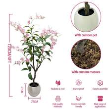 4FT Indoor Artificial Trees For Home Decor, Outdoor Pink Fake Flowers, Fake Plants, Bonsai Tree, Model Trees, Faux Tree For Living Room Bedroom Study Office Hotel Lobby Wedding Decor Commercial Venues - Pink - View 2