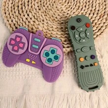 2pcs Silicone Game Controller Shaped Teething Toys, Educational Chew Toys, Teething Stick Chew Toy, Perfect Sensory Chewing Toy For 6-12 Months Babies, Stimulate Baby's Curiosity, Best Gift For Baby - Multicolor - View 8