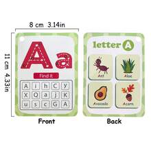 Lachilly 30张字母英语单词学习闪卡 儿童教育阅读拼写词汇认知卡 蒙特梭利幼儿园家庭教育教学辅助工具 - 彩色 - 查看 4
