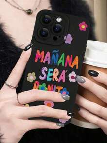 Étui de téléphone de luxe, à la mode, populaire, personnalisé, avec un thème de motif floral "Demain sera beau", antichoc, esthétique, doux, protection de l'objectif, compatible avec les séries 17/17Air/17Pro/17ProMax, 16/16Plus/16Pro/16ProMax, 15, 14, 13, 12, 11 et les séries Galaxy S/A. Cadeau pour Pâques, Noël, Halloween, décoration/cadeau d'anniversaire, pour la petite amie, le petit ami ou pour vous-même. - Noir - Voir 5