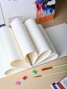 1 件优质加厚水彩本绘画本 顶部螺旋装订 A3/A4/A5 每本 24 张（88 磅/180 克/平方米）A3/A4/A5 加厚美术生专用水彩本 新手水彩本 手绘绘画本 线圈水彩本 学生绘画本 绘画创作 艺术绘画 绘画书写纸 - 彩色 - 查看 9