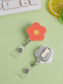 1 Stück bunte Acryl-Blumen-Krankenschwester Einziehbare Clip mit leicht zu ziehender drehbarer Abzeichen-Halterung, Plastik-Ausweishülle mit Clip, Büropersonal, Krankenschwester, Arzt, Studenten-ID-Zubehör, ausziehbarer Schlüsselband-Abzeichen-Clip