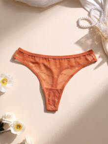 3条装性感低腰无缝丁字裤蕾丝镂空女士内裤心形纯色浪漫内衣柔软舒适透气，适合瑜伽、运动和日常穿着