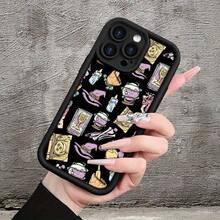 Witch's Grocery Store Theme Creative Pattern Simple Unique Fashion Fun Handsome  Men And Women Handsome Guy Beautiful Girl Sky Eye Ladder Personality Groove Matte Texture Phone Case Suitable For  15 14 13 12 11 XS XR X 7 8 Plus Pro Max(G - 混合色1 - チェックする 9