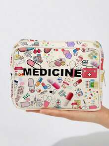 Nueva Bolsa de Almacenamiento Ouchie Pouch - Bolsa Médica, Bolsa de Aseo, Artículos Esenciales de Viaje, Diseño Colorido Adecuado para Medicamentos, Cosméticos y Suministros de Viaje, Organizador de Cuidado Personal, Bolsa de Almacenamiento Médico Portátil, Puede Almacenar Medicamentos y Suministros Médicos - Multicolor - Ver 9