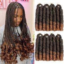 24 Inch 8 Pack French Curl Braiding Hair Natural Black Yaki Curly Loose Wavy Bouncy Braiding Hair Pre Stretched French Curly Braiding Hair French Curls Synthetic Hair For Goddess Braids