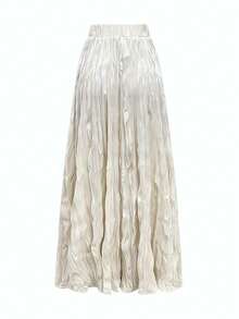 Women's Velvet Ruched Skirt - Fashionable, Versatile, Elegant & Flattering - Màu mơ nhạt - Xem 3