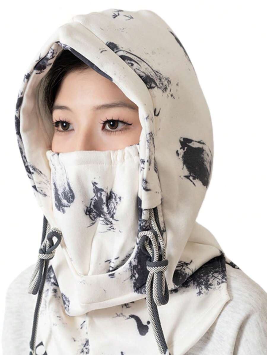 4-In-1 Chinese Style Face Mask Beanie, Windproof Dust-Proof Neck Warmer Hat For Men And Women, Stylish Cycling Accessory - Face Mask - View 1